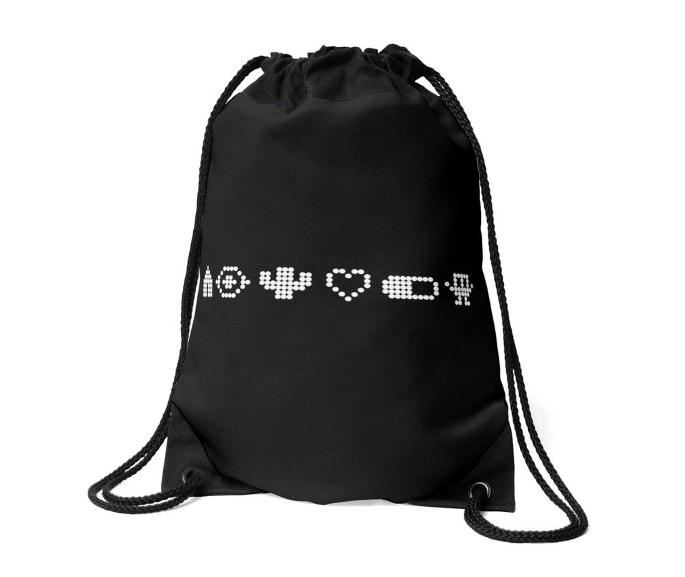 Pixel Art Drawstring Bag